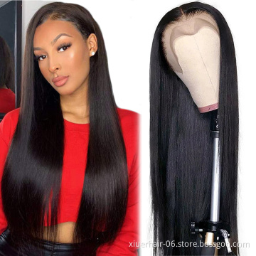 Human Hair Raw Virgin Hair Straight Wig Transparent Lace Frontal Wigs